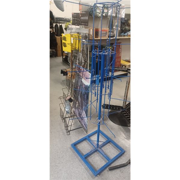 3 DISPLAY RACKS  2 ROTATING AND ONE FIXED NO CONTENTS