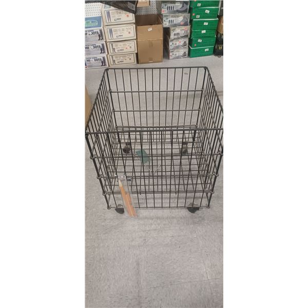 BLACK SQUARE STOCK BIN 24"X24"X24" NO CONTENTS