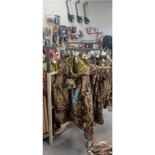MULTI TIERED CLOTHING RACK - NO CONTENTS, 36"D X  ADJUSTABLE HEIGHT