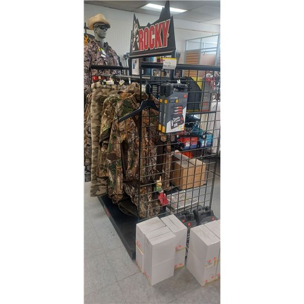 DOUBLE SIDED ROCKY DISPLAY RACK 51"X 30" 72" NO CONTENTS