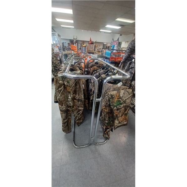 DOUBLE SIDED CLOTHING RACK 24"DX 60"TALL ADJUSTABLE HEIGHT  NO CONTENTS