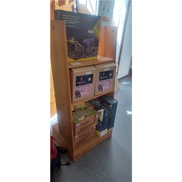 WOOD DISPLAY STAND 3 SHELVES 2FT X2FTX 5 FT H NO CONTENTS
