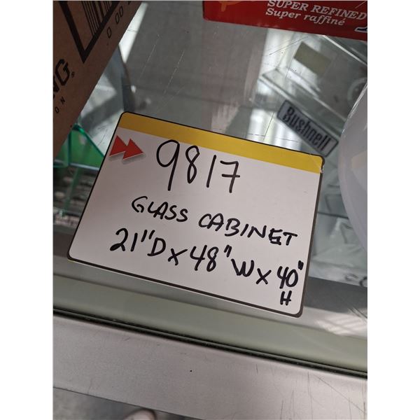 GLASSGLASS DISPLAY CABINETS -  21"D X 60"W X 40"H. DISPLAY UNIT IS LIGHTED.. DOES NOT INCLUDE CONTEN