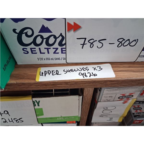 UPPER SHELVES - 3 UNITS - 48" X 16" X 12" DISPLAY WRACK/SHELVE/UNIT ONLY. DIES NOT INCLUDE ITEMS ON 