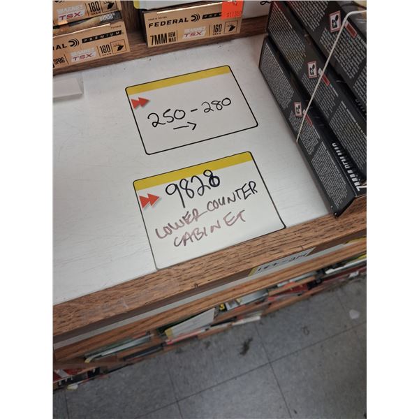 1 SECTION OF 18 ADJUSTABLE SHELVES, LOWER COUNTER. 8' X 16' X 36"  DISPLAY WRACK/SHELVE/UNIT ONLY. D