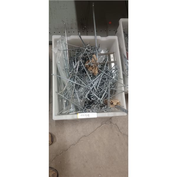 1 TOTE OF PEGBOARD HOOKS