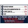 Image 1 : BUYERS PREMIUM AND FEE BREAKDOWN