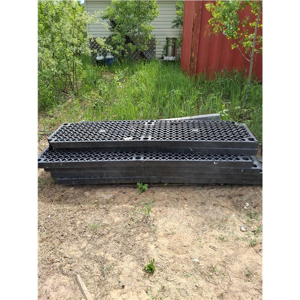 (10) Pieces Plastic Shelving - 8' x 2'-some damage to corners