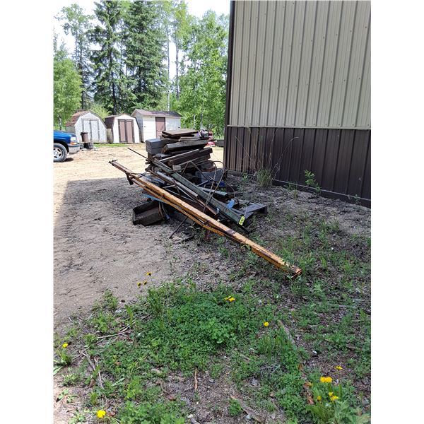 Assorted Steel, Wood Block, and Lumber Pieces