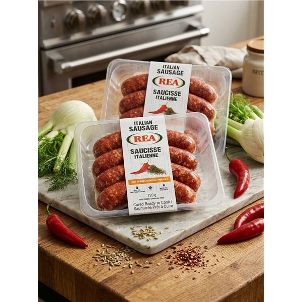 Lot of 2 REA Italian Hot Fennel Sausage Packs