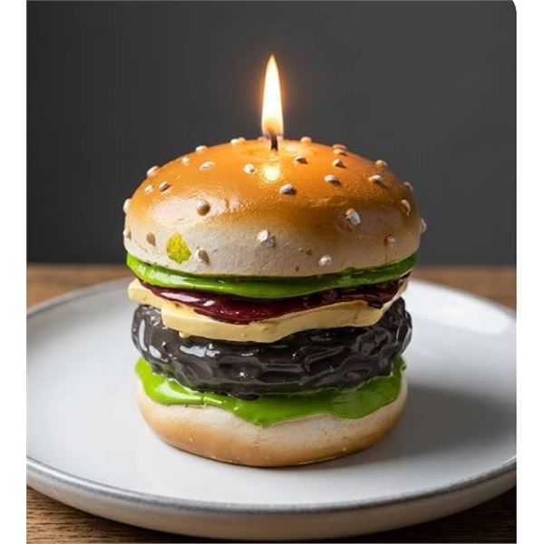 Novelty Hamburger Shaped Candle