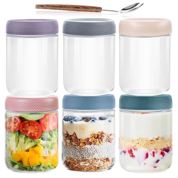 MR.KIANGCI 16oz Overnight Oats Jar Set