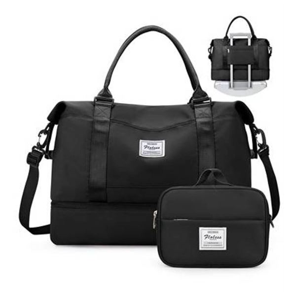 Floless Black Travel Duffel Bag