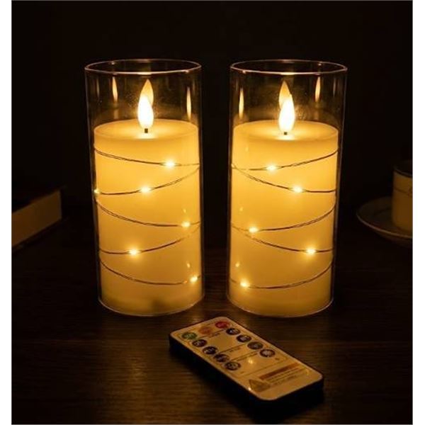 AMAGIC Flameless Candle Set, 2 Pack