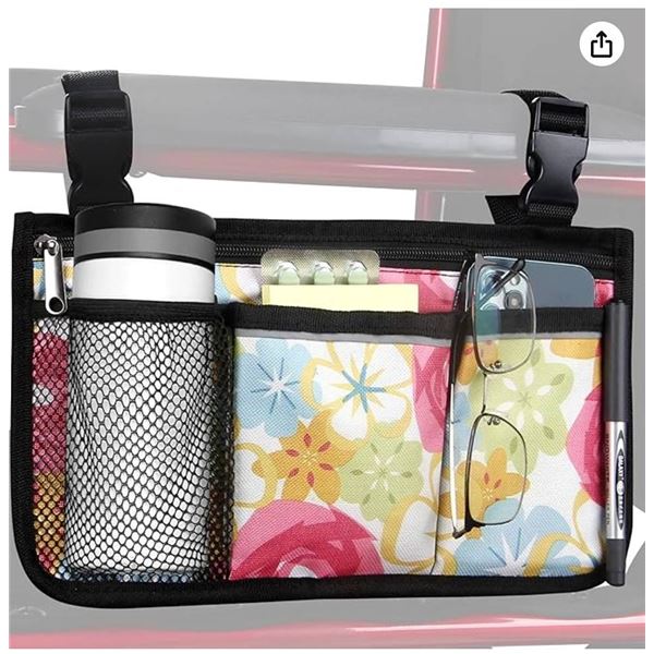 Wheelchair Side Organizer Flower Color