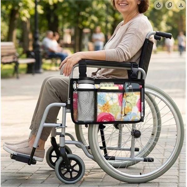 Wheelchair Side Organizer, Floral Color