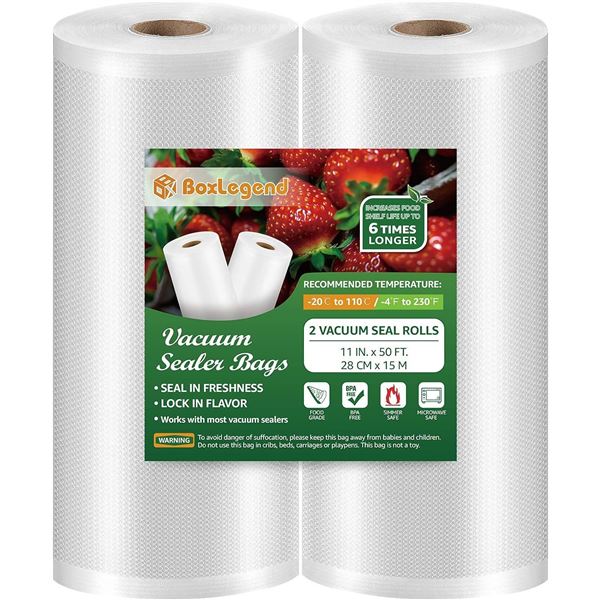 BoxLegend Vacuum Sealer Bags 11''x50' (2 Pack)