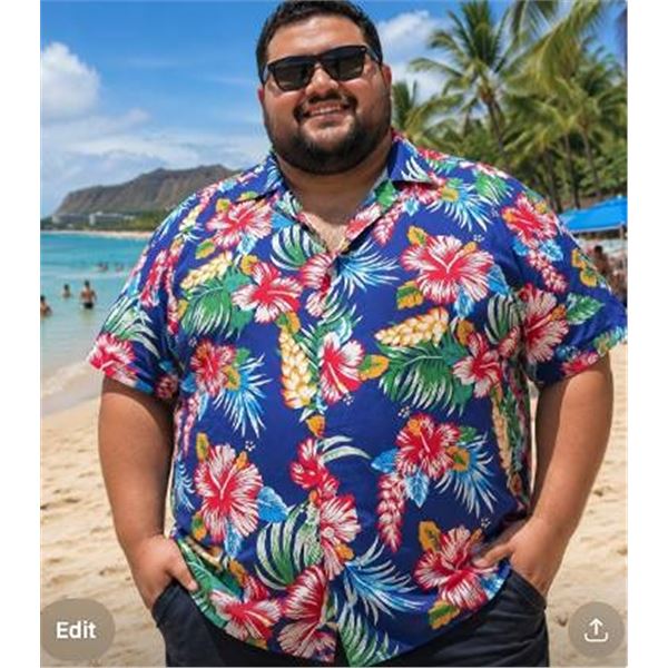 Men's 2XL Floral Short Sleeve Shirt