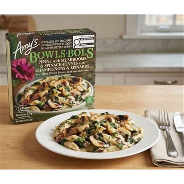 Amy's Bowls Penne With Mushrooms & Spinach
