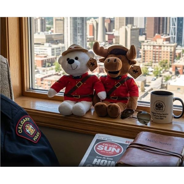 Mountie Club Plush Bear and Moose Dolls