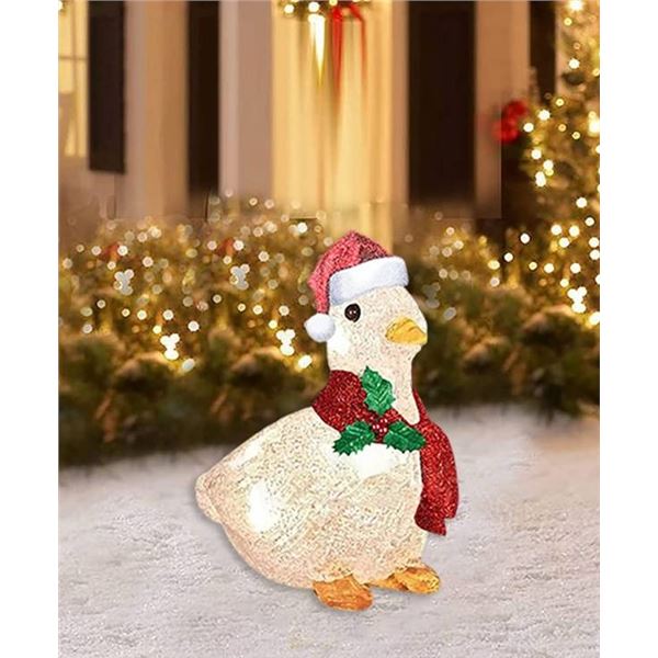 Fairuxxe Light-Up Duck with Santa Hat And Scarf