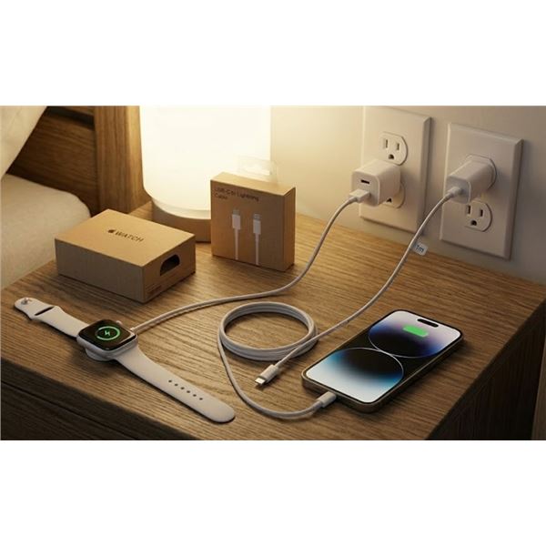 Apple Magnetic Charger and USB-C to Lightning