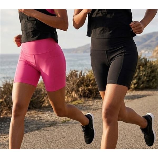 Mondetta High-Rise Active Shorts 2-Pack L/G