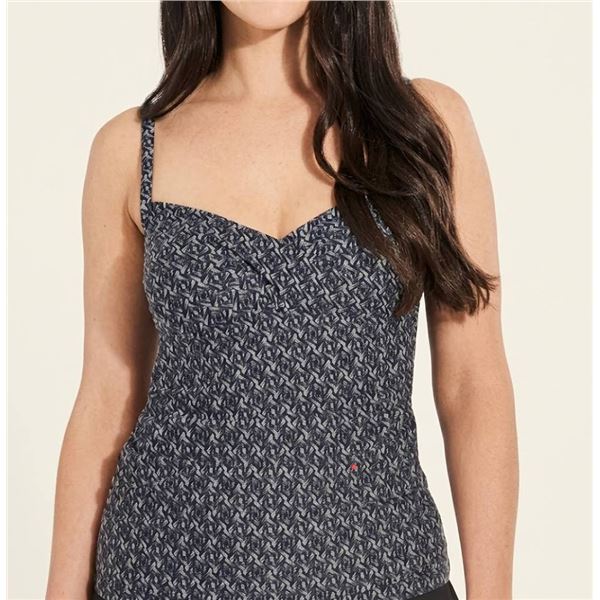Christina Black White Tankini Top Size 14