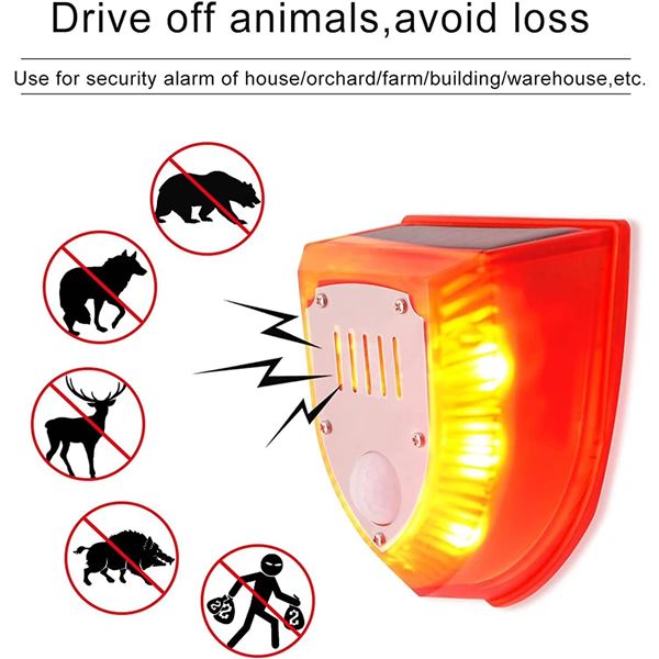 2-Pack Keeda Solar Alarm Lamp, Outdoor, LED