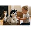 Image 1 : White and Black Husky Plush Toy