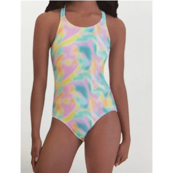 Roots Girls' Swirl Print One-Piece Swimsuit, 14/16