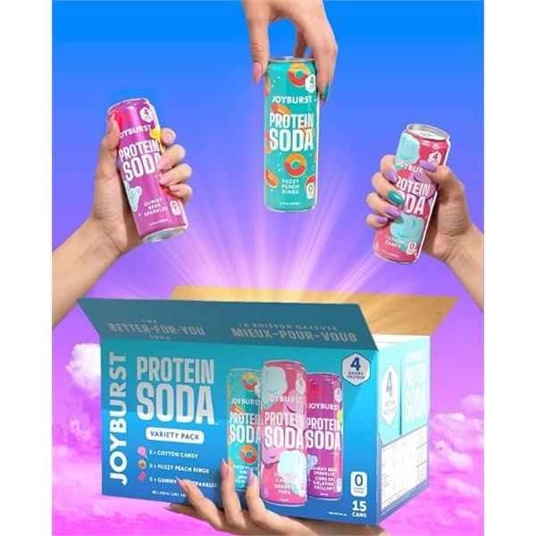 Joyburst Protein Soda Variety Pack 15 Cans