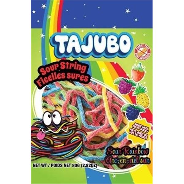 Tajubo Sour Rainbow String Candy, 12x80g
