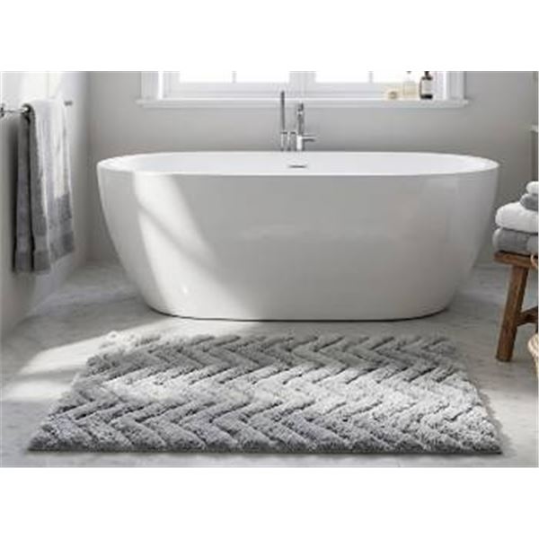 Chevron Bath Mat Light Beige