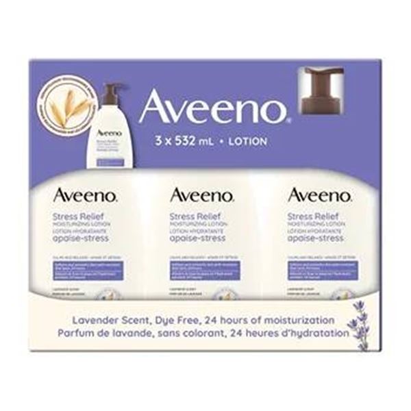 Aveeno Stress Relief Lotion 3 Pack 532mL