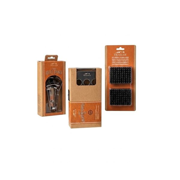 Traeger Grill Accessories Lot: Bottle Opener, Brush, JalapeÃ±o Popper Tray