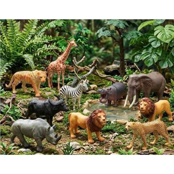 Prextex Safari Animals 9 Piece Set