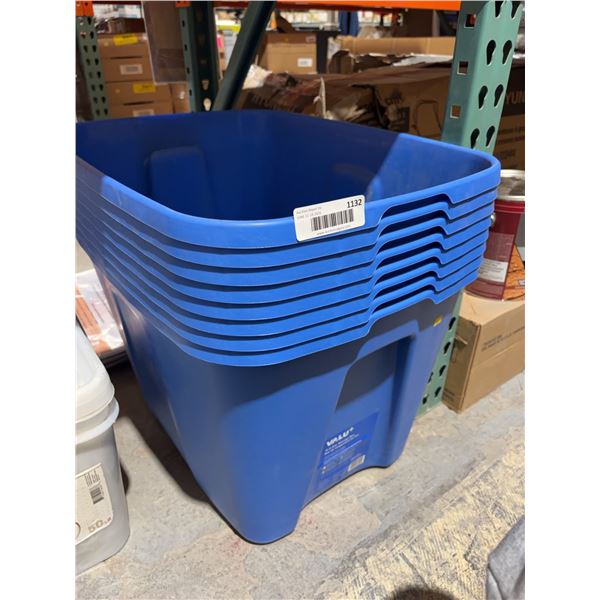 Lot of 8 VALU+ 19.5-Gal Storage ContainersÂ  NO LIDS