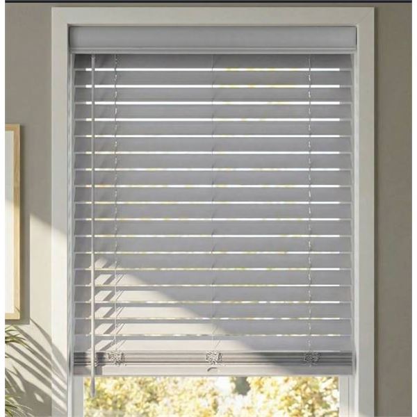 Landon & Co. 2-in Faux Wood Blind, Gray 69.5"