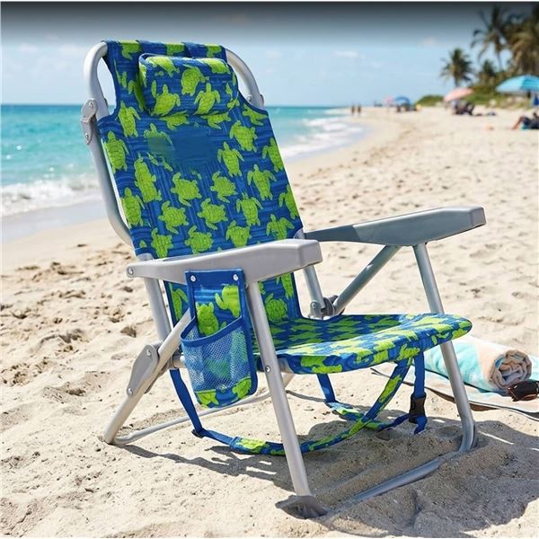 Folding Beach Chair with Turtle Print