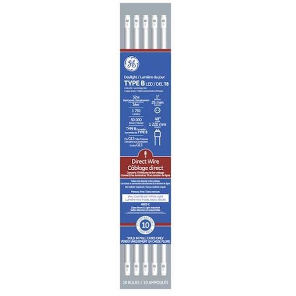 GE Daylight LED Tube 10-Pack, 48 Inch