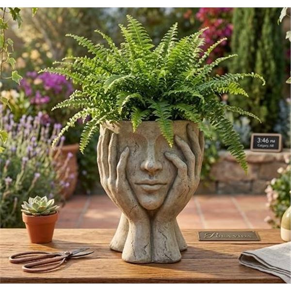 Freelay Head Planter 12-Inch Resin