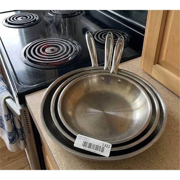 Meyer 3pc Stainless Steel Fry Pan Set