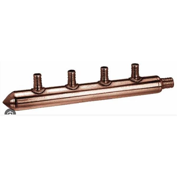 4 Branch Closed End Copper Manifold