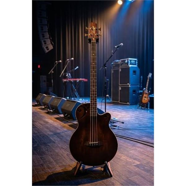 Sawtooth 4 String Left-Handed Rudy Sarzo Signature Acoustic-Electric Guitar with Padded Gig Bag