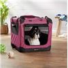 Image 1 : Amazon Basics Premium Folding Soft Pet Crate Red