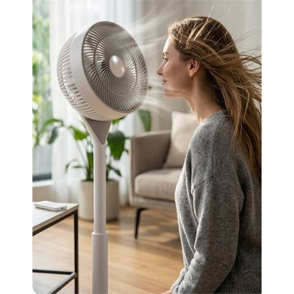 WOOZOO 360Â° Pedestal Fan, Adjustable Height