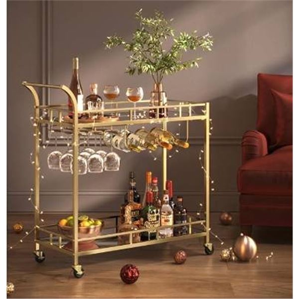 TUTOTAK Bar Cart, Gold,