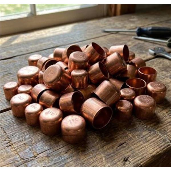 Bow 1/2" Copper Tube End Caps, 2 cases - 8 bags per case - 25 per bag