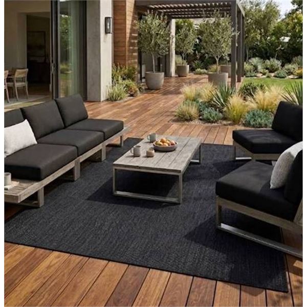 Multy Home Patio Rug 6 ft x 8 ft - Black